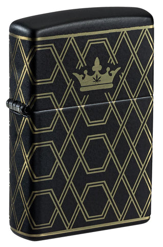 Zippo Queen of Bud Design Laser 360 Black Matte 46684