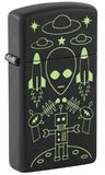 Zippo Alien Invasion Design Slim® Color Image Black Matte 46691
