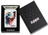 Zippo Painted Eagle Design Color Image White Matte 46692