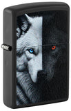 Zippo Two Wolves Design Black Matte Color Image 46694