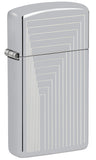 Zippo Dazzling Slim Laser-Engraved High Polish Chrome Slim Size 46706