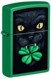 Zippo Feline Lucky Design Grass Green Matte Color Image 46721
