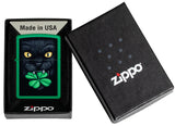 Zippo Feline Lucky Design Grass Green Matte Color Image 46721