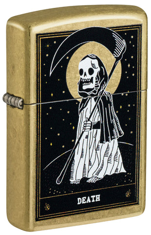 Zippo Death Card Desig Street Brass Color Image 46722