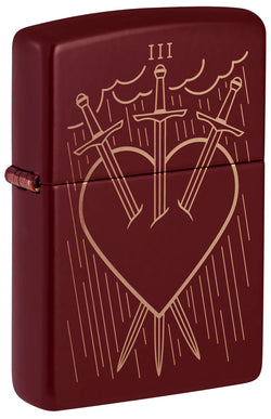 Zippo Three of Swords Design Merlot Minimalist Laser Engrave 46723