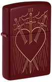 Zippo Three of Swords Design Merlot Minimalist Laser Engrave 46723