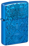 Zippo Hamsa Design Deep Carved Armor High Polish Blue 46752