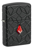 Zippo Red Crystal Design MultiCut design Deep Carve Armor Black Matte 46756