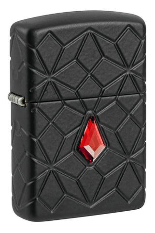 Zippo Red Crystal Design MultiCut design Deep Carve Armor Black Matte 46756