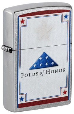 Zippo Folds of Honor Stars Design Color Image Street Chrome 46768