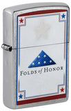Zippo Folds of Honor Stars Design Color Image Street Chrome 46768