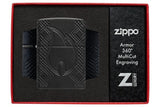 Zippo Rivet Flame Design Armor MultiCut Black Matte 46775
