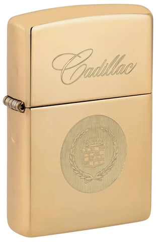 Zippo Cadillac Crest Logo Auto Engraved High Polish Brass 46784