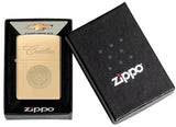 Zippo Cadillac Crest Logo Auto Engraved High Polish Brass 46784