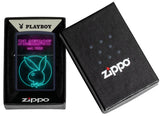 Zippo Playboy Neon Playboy Wordmark Rabbit Head Navy Matte Color Image 46786