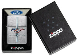 Zippo Ford Mustang Logo Brushed Chrome 46791