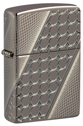 Zippo Deep Dots Pattern MultiCut Armor 360° Black Ice 46812