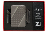Zippo Deep Dots Pattern MultiCut Armor 360° Black Ice 46812