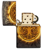 Zippo Gleaming Tree of Life 540 Fusion Tumbled Brass 46815