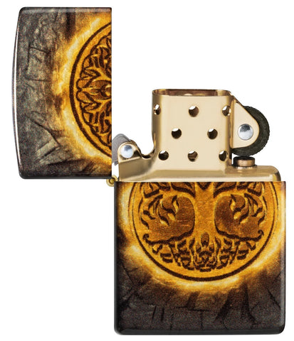 Zippo Gleaming Tree of Life 540 Fusion Tumbled Brass 46815