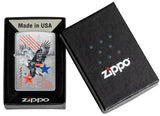 Zippo Abstract Americana Design Brushed Chrome 46820