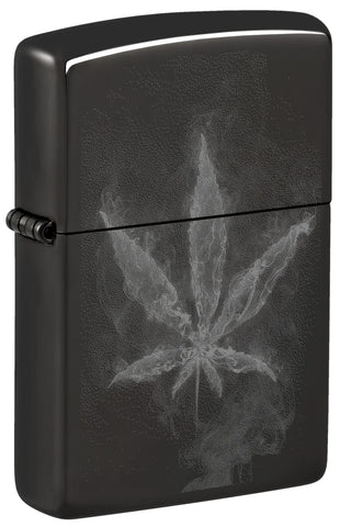 Zippo Wispy Plant Design Subtle Photo Image High Polish Black 46823