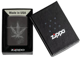 Zippo Wispy Plant Design Subtle Photo Image High Polish Black 46823