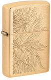 Zippo Lush Plant Design Auto Engrave Brushed Brass 46826