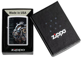 Zippo Mechanical Heart Design Color Image Satin Chrome 46829