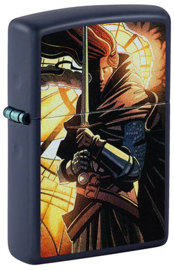 Zippo Navy Blue Matte Abstract Knight 46833