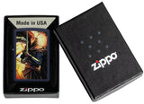 Zippo Navy Blue Matte Abstract Knight 46833