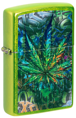 Zippo Graffiti Plant Design Color Image Lurid Green 46846