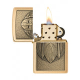 Zippo The Mighty Ruler Odin Emblem Brushed Brass 46856