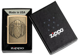 Zippo The Mighty Ruler Odin Emblem Brushed Brass 46856