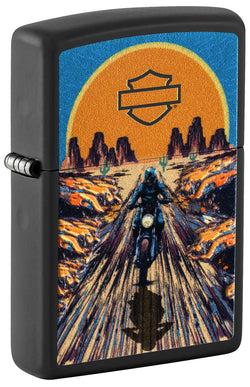 Zippo Harley Davidson Black Matte Texture Print 46861