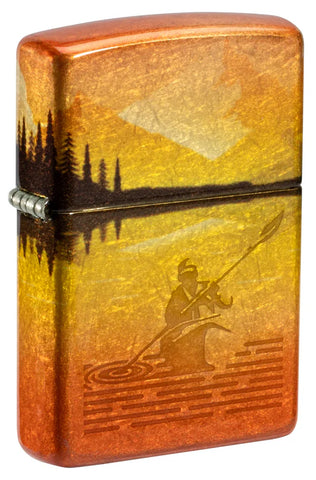 Zippo Fishing Fusion Design 540 Fusion Tumbled Brass Lustre 46927
