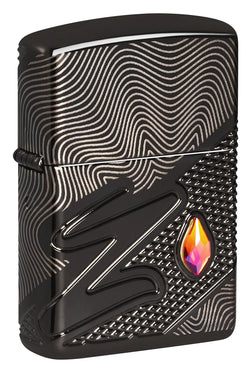 Zippo Z Crystal Design Armor® Texture High Polish Black MultiCut Design 46928