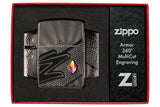Zippo Z Crystal Design Armor® Texture High Polish Black MultiCut Design 46928