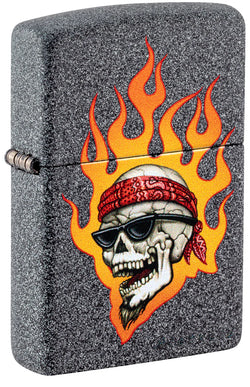 Zippo Rick Rietveld Flaming Skull Design Iron Stone Color Image 46933