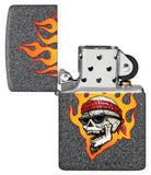 Zippo Rick Rietveld Flaming Skull Design Iron Stone Color Image 46933