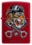 Zippo Rick Rietveld Tiger Design Color Image Candy Apple Red 46934