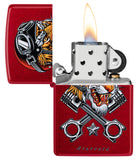 Zippo Rick Rietveld Tiger Design Color Image Candy Apple Red 46934