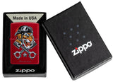 Zippo Rick Rietveld Tiger Design Color Image Candy Apple Red 46934