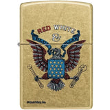 Zippo Buck Wear™ Red White & Blue Collar Design Color Image Street Brass 46936