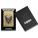 Zippo Buck Wear™ Red White & Blue Collar Design Color Image Street Brass 46936
