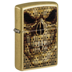 Zippo Skulls on Skulls Design Street Brass Color Image 46937