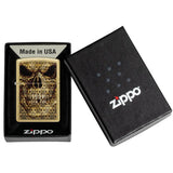 Zippo Skulls on Skulls Design Street Brass Color Image 46937
