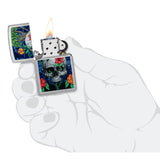 Zippo Skull Sprout Design Street Chrome Color Image 46939