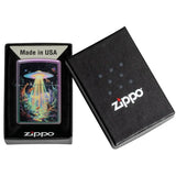Zippo UFO Animal Abduction Design Classic Iridescent Color Image 46941