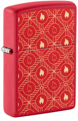 Zippo Festive Flame Design Classic Red Matte Color Image 46951